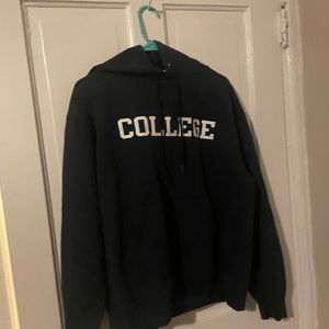 "College" Champion L black hoodie